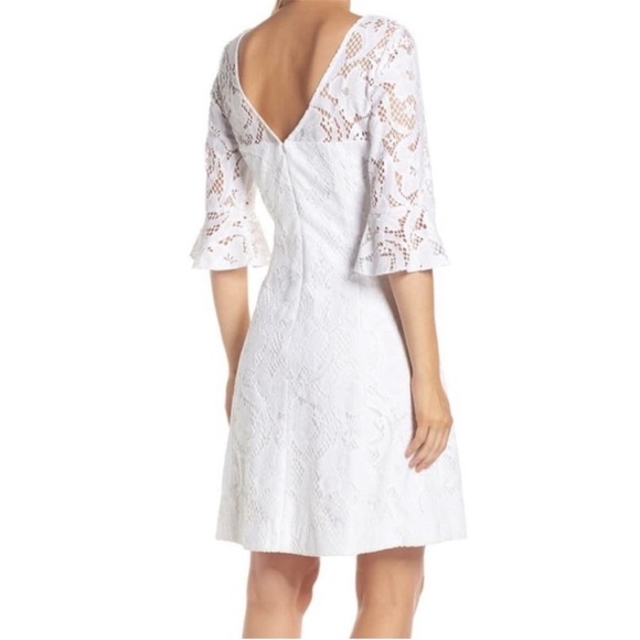 Lilly Pulitzer Allyson Lace Floral Fit And Flare Dress Resort White New Size 4 - Picture 3 of 12